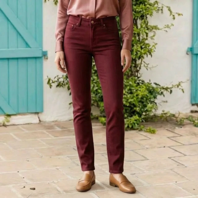 PALÂBA - Jean français Femme bordeaux
