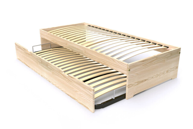 ABC MEUBLES - Lit gigogne 70x190 Malo pin massif