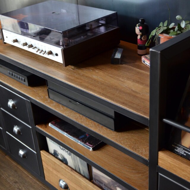 Micheli Design - Meuble Hi-Fi vinyles et CD APOLLON