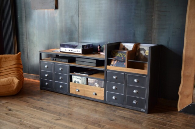 Micheli Design - Meuble Hi-Fi vinyles et CD APOLLON
