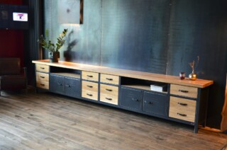 Enfilade industrielle basse XXL 4 mètres CLO par la marque Micheli Design Micheli Design - Enfilade industrielle basse XXL 4 mètres CLO