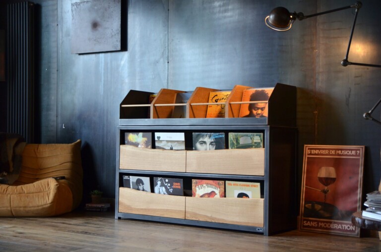Micheli Design - Meuble disquaire 1000 vinyles EUTERPE