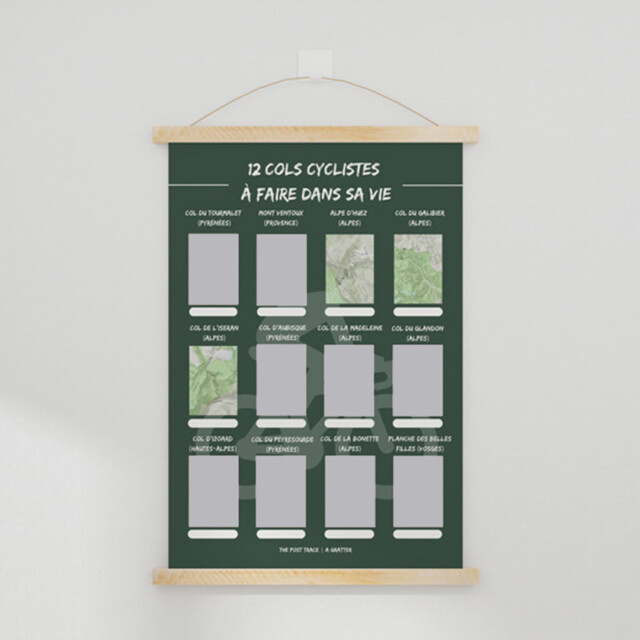 The Post Trace - Carte à Gratter 12 Cols cyclistes à faire dans sa vie