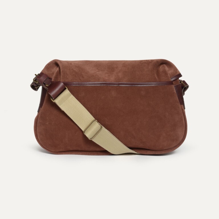 Bleu De Chauffe - Musette du Pêcheur S / Cuir Velours - Marron Rubis