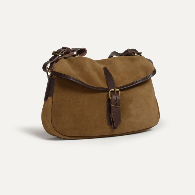 Bleu De Chauffe - Musette du Pêcheur XS / Cuir Velours - Marron Noisette