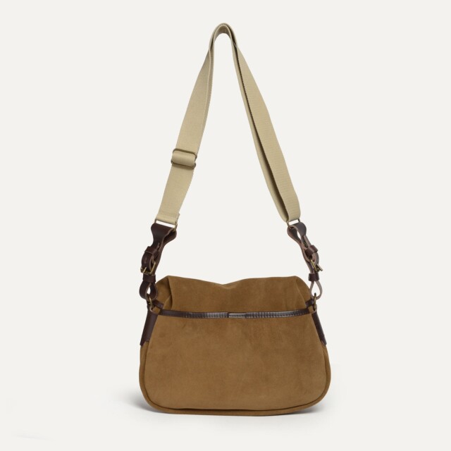 Bleu De Chauffe - Musette du Pêcheur XS / Cuir Velours - Marron Noisette