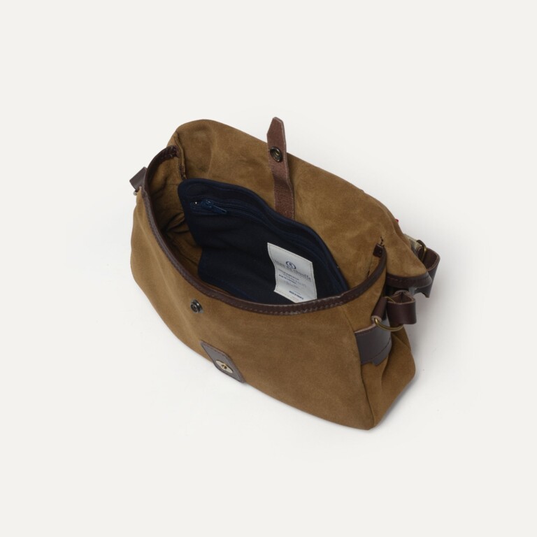 Bleu De Chauffe - Musette du Pêcheur XS / Cuir Velours - Marron Noisette