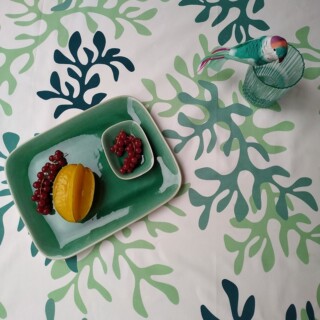 Nappe enduite Corail vert Fleur de Soleil
