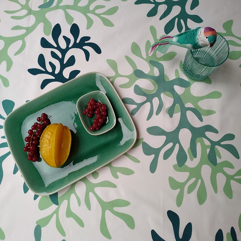 Nappe enduite Corail vert Fleur de Soleil