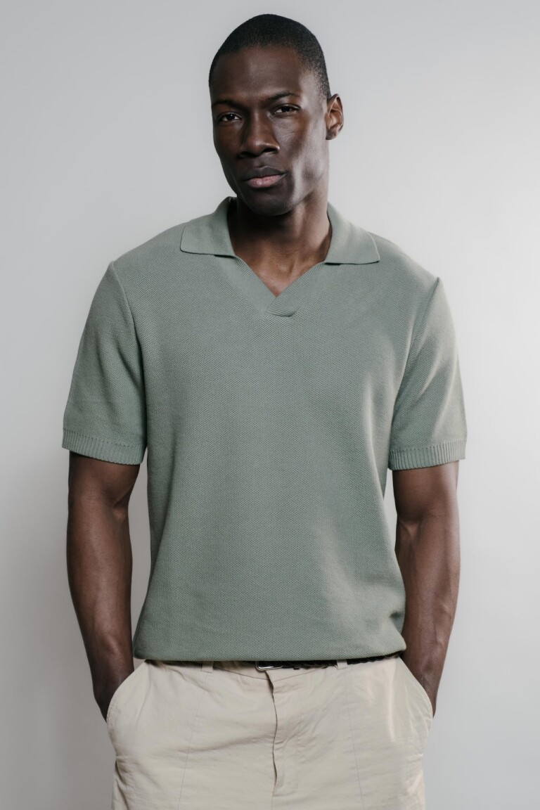 Nitto Knitwear - Agop Polo - Vert Militaire – XL