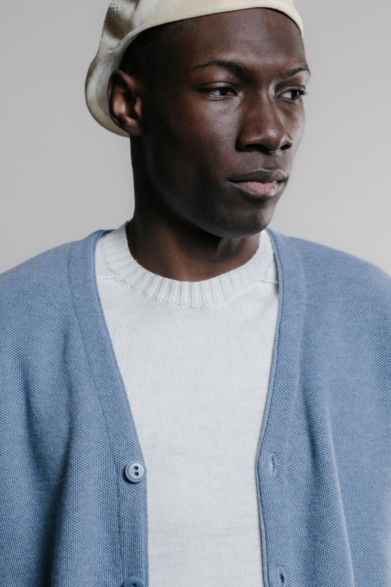 Nitto Knitwear - Cardigan Agop - Medium Indigo – XXL