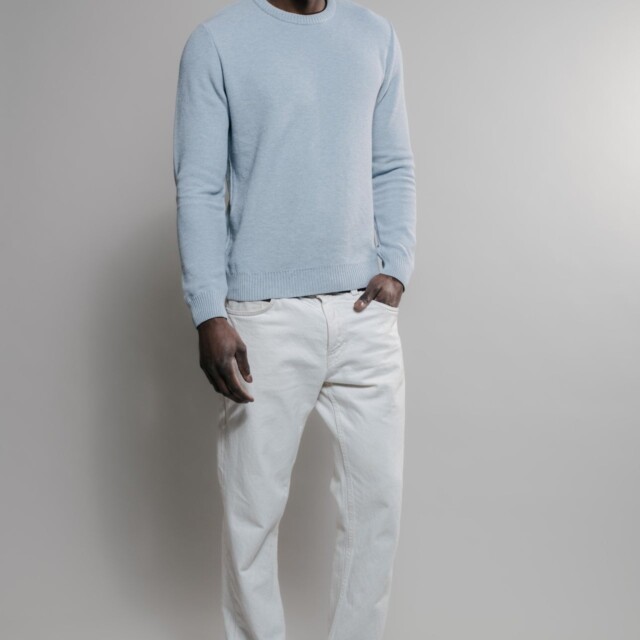 Nitto Knitwear - Agop col rond - Light Indigo