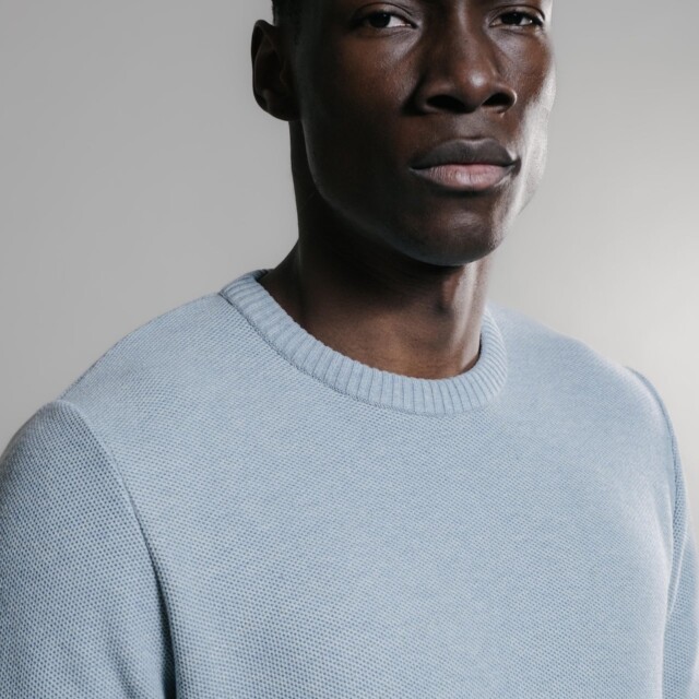 Nitto Knitwear - Agop col rond - Light Indigo