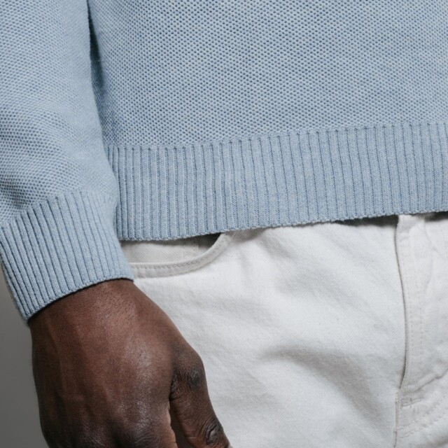 Nitto Knitwear - Agop col rond - Light Indigo