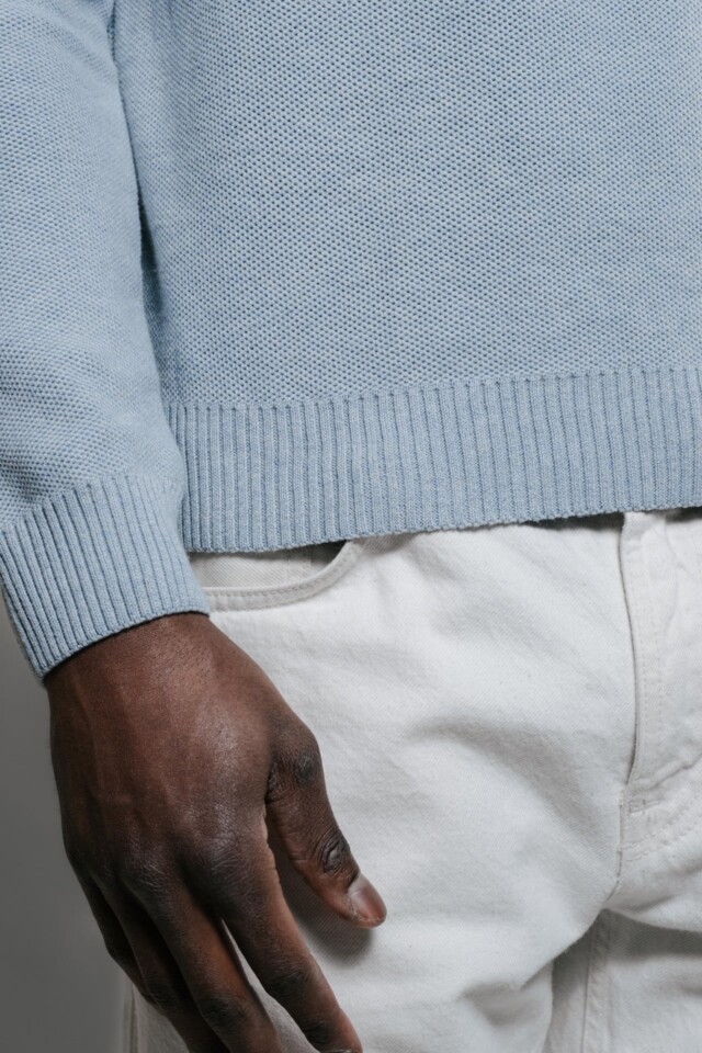 Nitto Knitwear - Agop col rond - Light Indigo