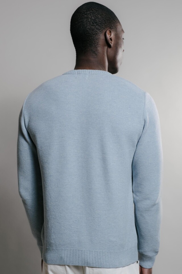 Nitto Knitwear - Agop col rond - Light Indigo