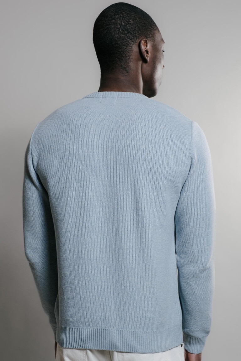 Nitto Knitwear - Agop col rond - Light Indigo – XL