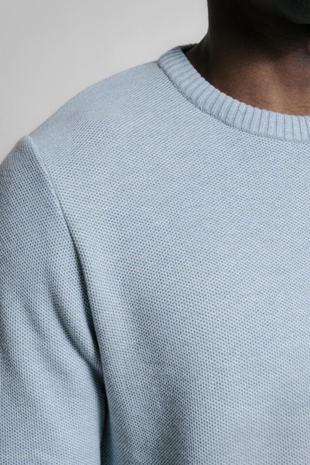 Nitto Knitwear - Agop col rond - Light Indigo