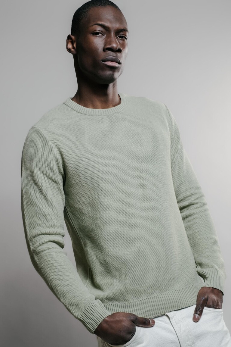 Nitto Knitwear - Agop col rond - Vert Olive – XXL