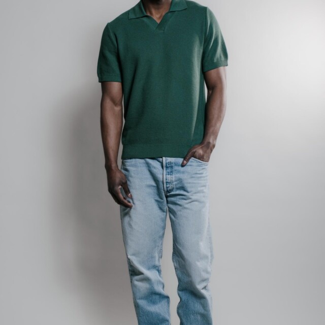 Nitto Knitwear - Agop Polo - Vert Bouteille