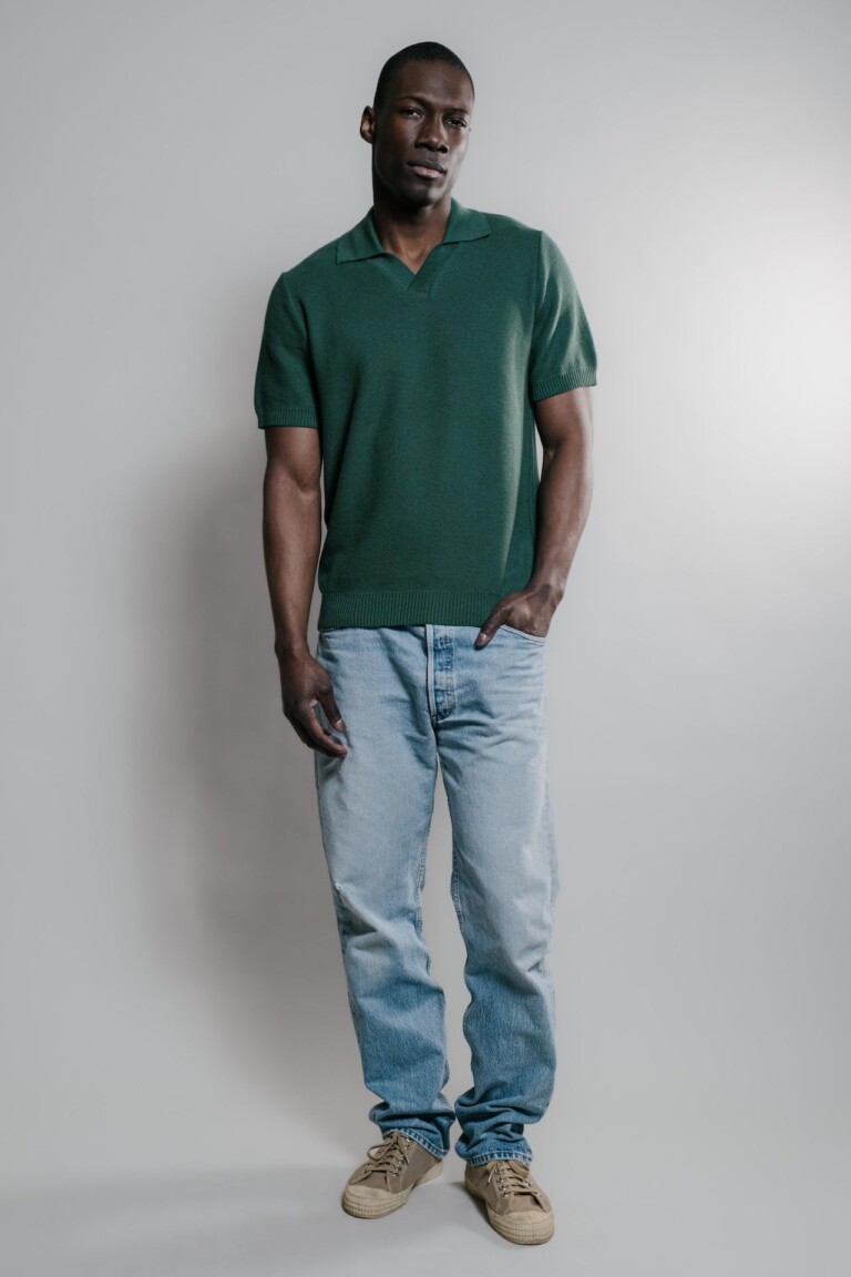 Nitto Knitwear - Agop Polo - Vert Bouteille – L