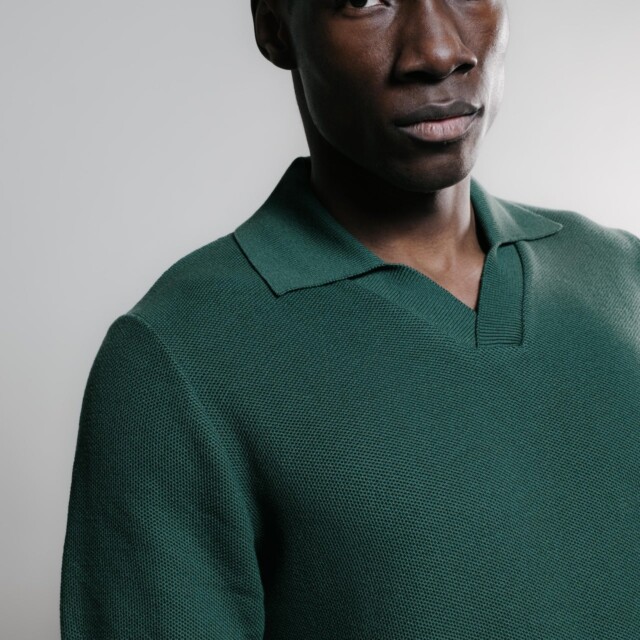 Nitto Knitwear - Agop Polo - Vert Bouteille