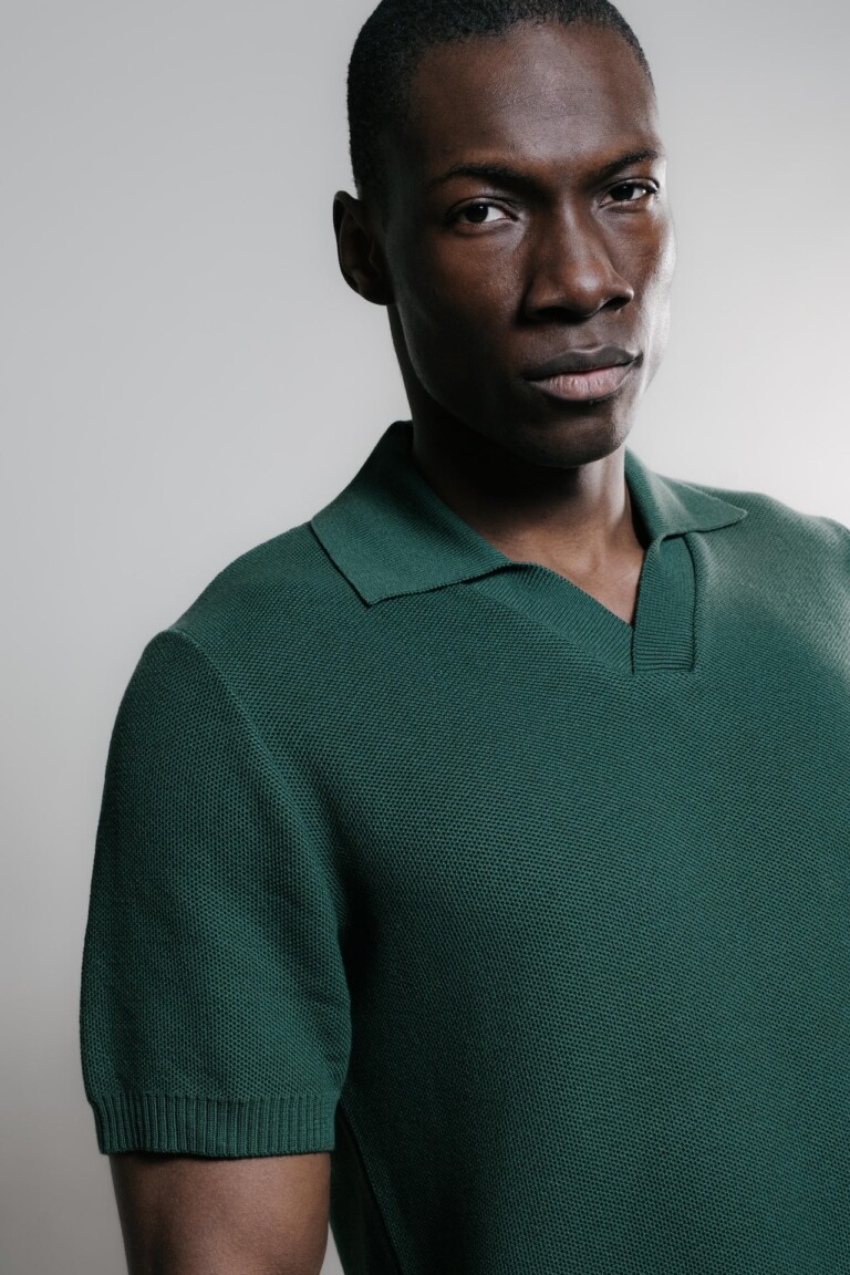Nitto Knitwear - Agop Polo - Vert Bouteille – L