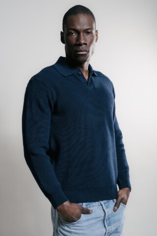 Djivan Polo – Marine par la marque Nitto Knitwear Nitto Knitwear - Djivan Polo – Marine