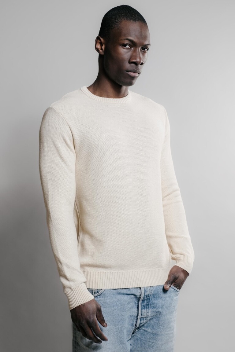Nitto Knitwear - Agop col rond - Naturel – XL
