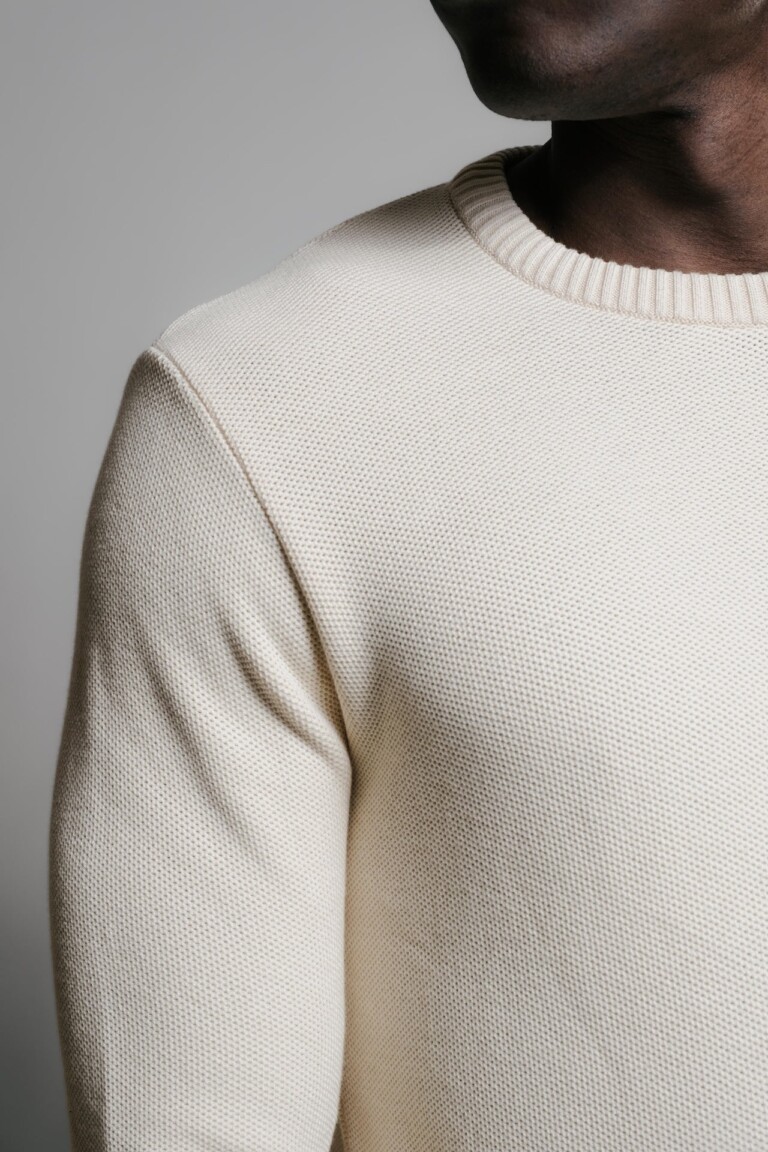 Nitto Knitwear - Agop col rond - Naturel – XL