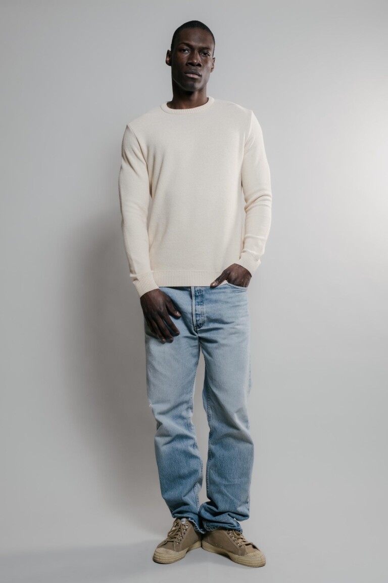 Nitto Knitwear - Agop col rond - Naturel – XL