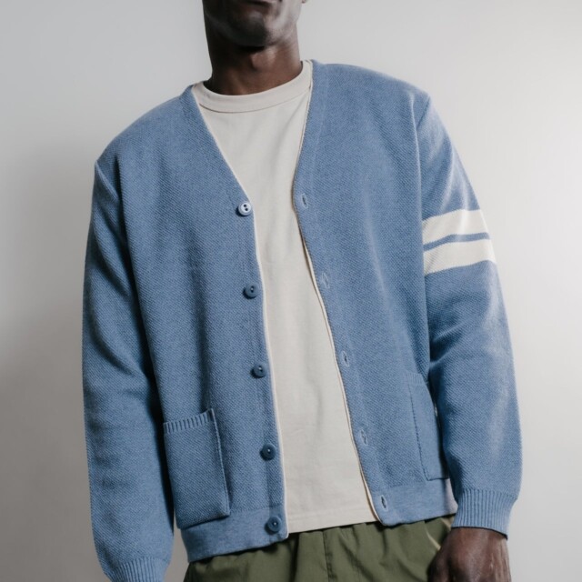 Nitto Knitwear - Youri cardigan Collège - Medium Indigo