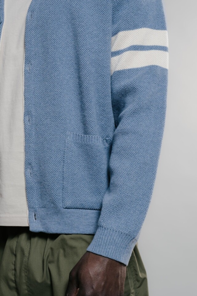 Nitto Knitwear - Youri cardigan Collège - Medium Indigo