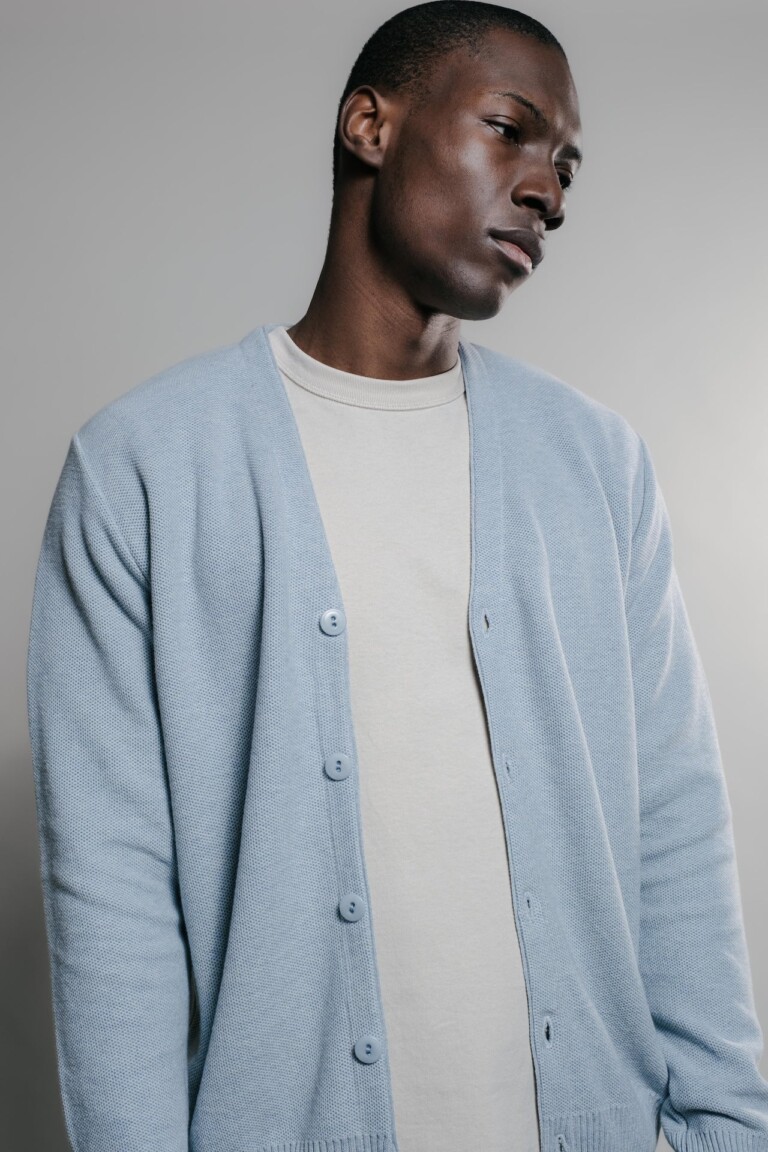 Nitto Knitwear - Cardigan Agop - Light Indigo – L