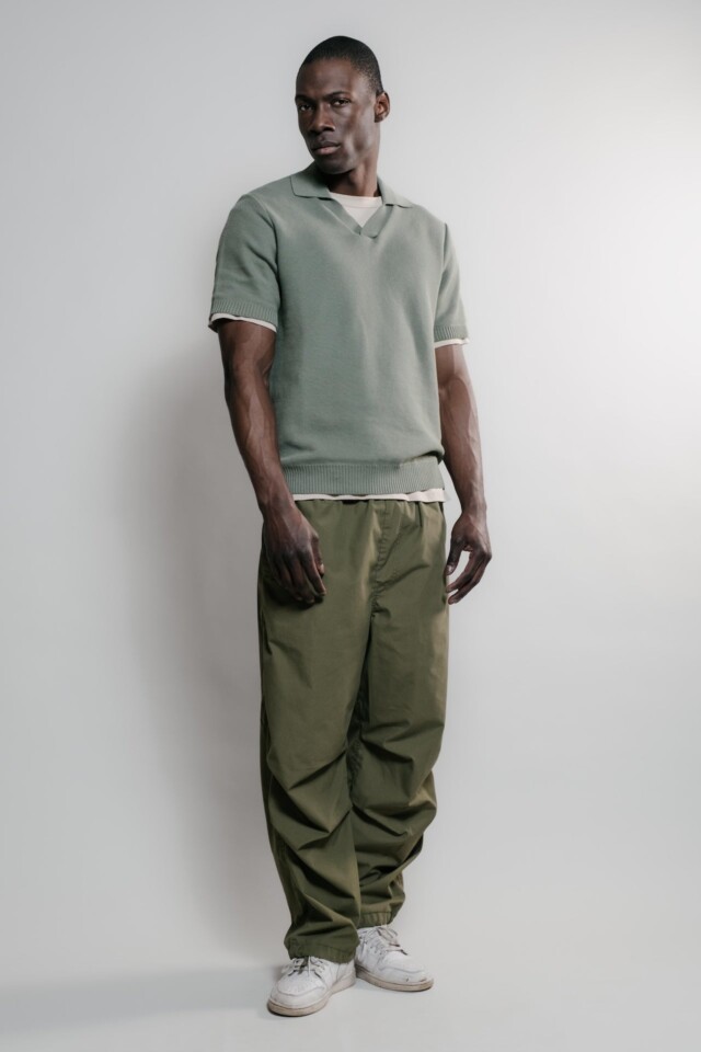 Nitto Knitwear - Agop Polo - Vert Militaire