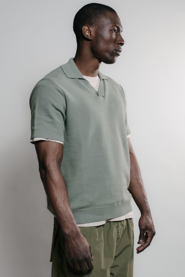 Nitto Knitwear - Agop Polo - Vert Militaire