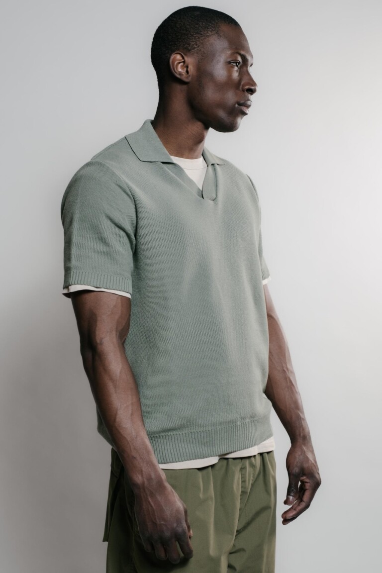 Nitto Knitwear - Agop Polo - Vert Militaire – XL