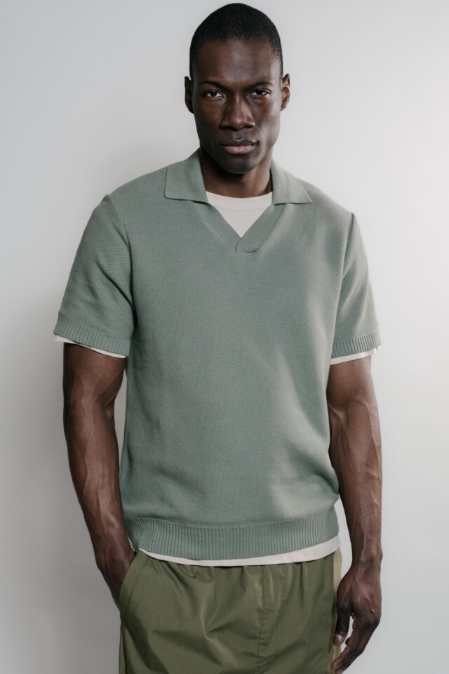 Nitto Knitwear - Agop Polo - Vert Militaire