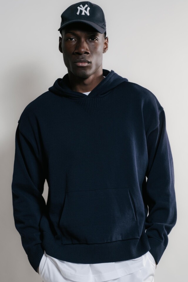 Nitto Knitwear - Pull Sevan Capuche - Marine