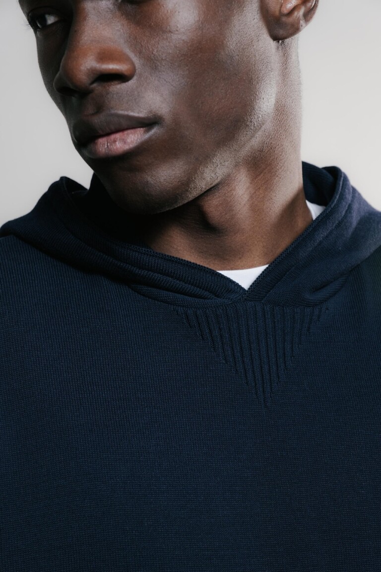Nitto Knitwear - Pull Sevan Capuche - Marine – XL