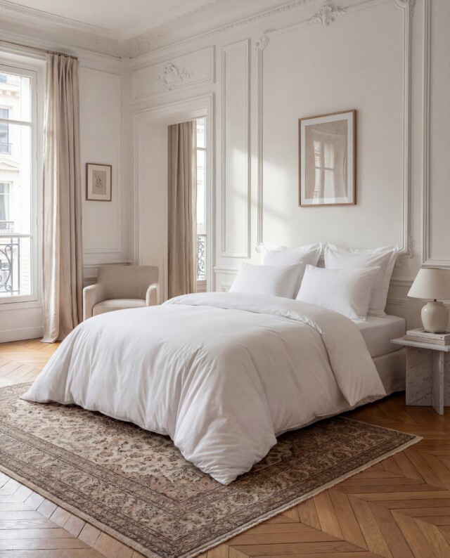 Dejorine - Parure de lit en Percale de coton - Blanc