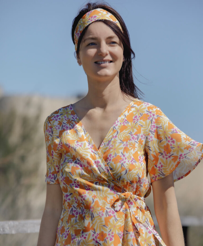 April et C - Ruban cheveux - Fleurs du soleil