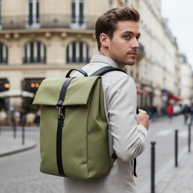 Saint-Lazare - Sac à dos Made in France - Vert anis