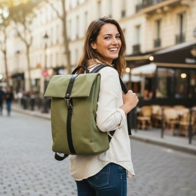 Saint-Lazare - Sac à dos Made in France - Vert anis