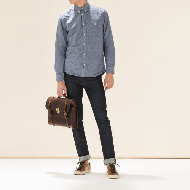 Bleu De Chauffe - Sac Ecrivain Scott - Pain Brûlé