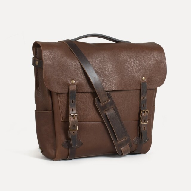Bleu De Chauffe - Sac Postier Eclair L - Marron Brun