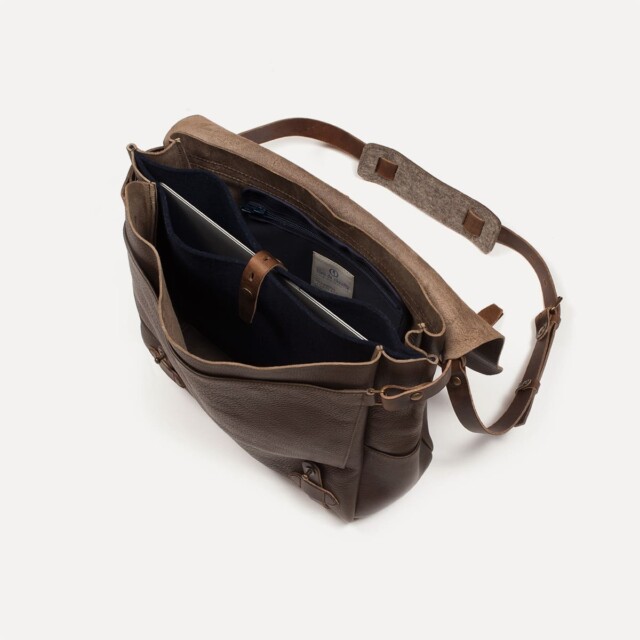Bleu De Chauffe - Sac Postier Eclair L - Marron Brun