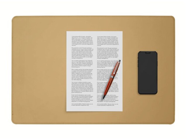 LAVOISIER Maroquinier - Sous-main à rabat 60×40 cm en cuir beige – SM802-60