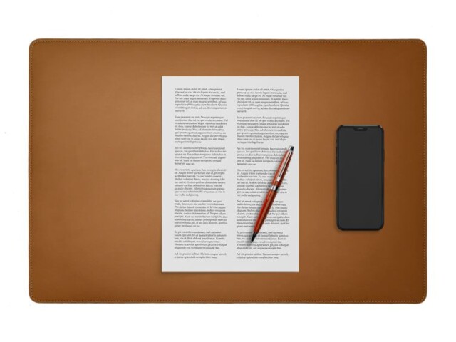 LAVOISIER Maroquinier - Sous-main à rabat 60×40 cm en cuir gold – SM802-60