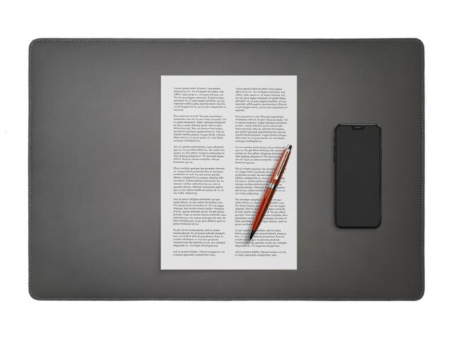 LAVOISIER Maroquinier - Sous-main à rabat 60×40 cm en cuir gris – SM802-60